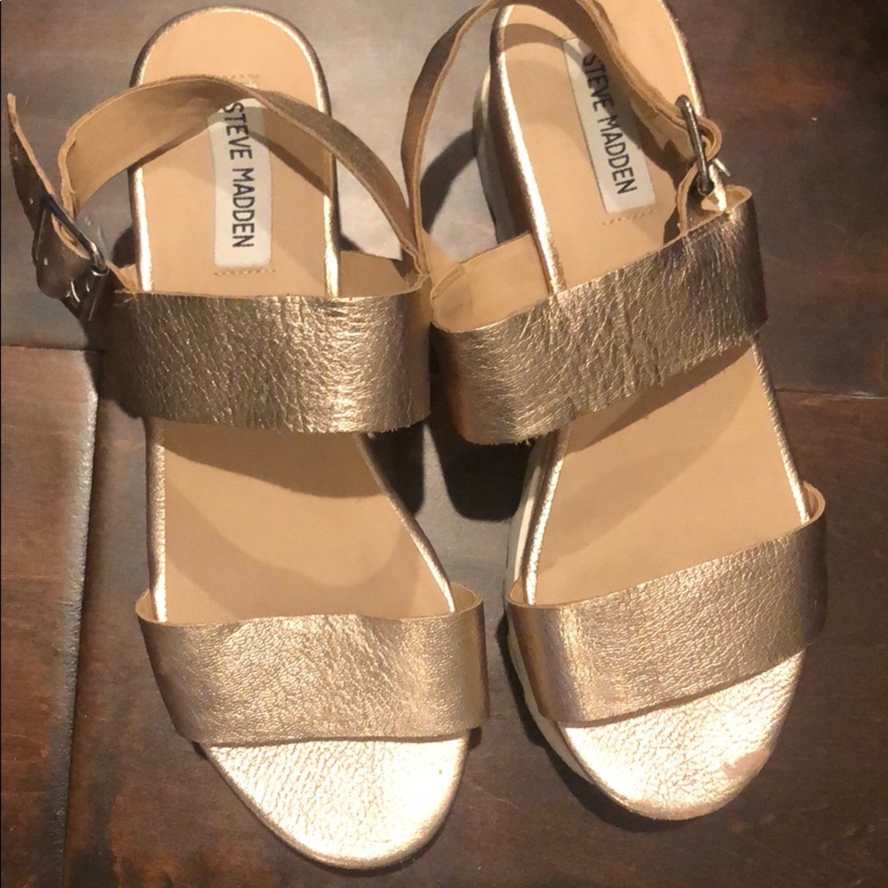 Steve Madden rose gold platform sandal